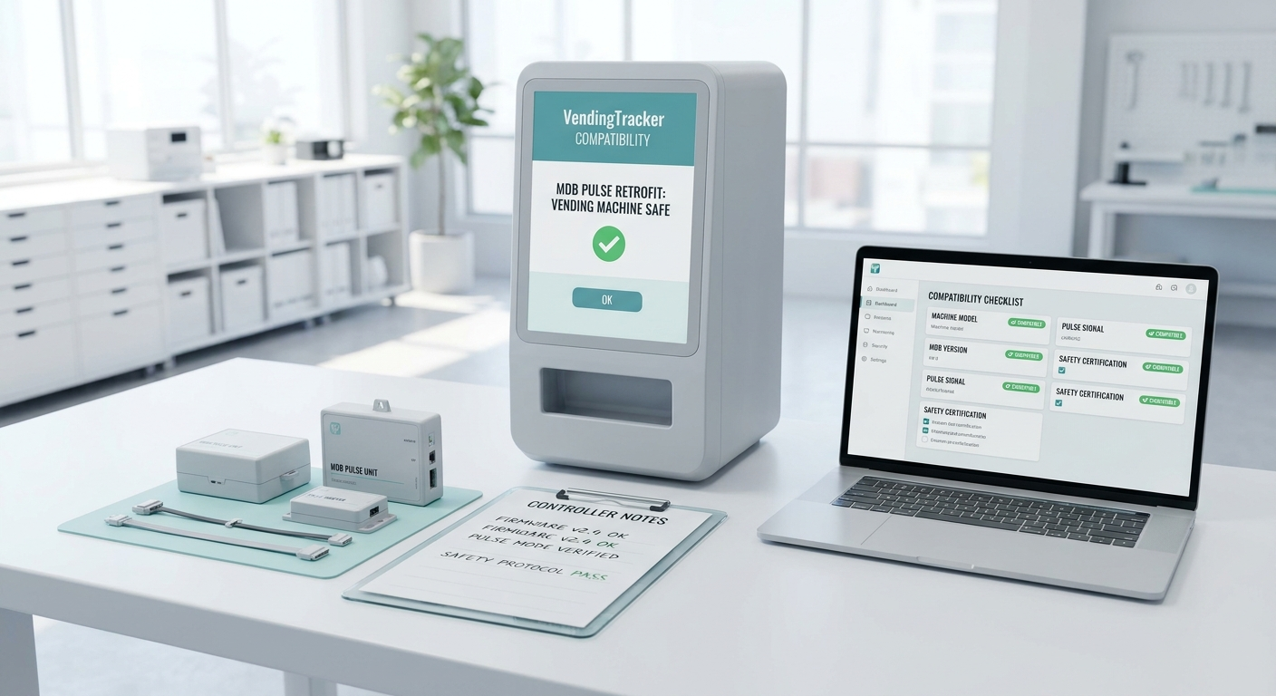 Visual zur Kompatibilitäts- und MDB/Pulse-Retrofit-Planung für ein VendingTracker-Deployment